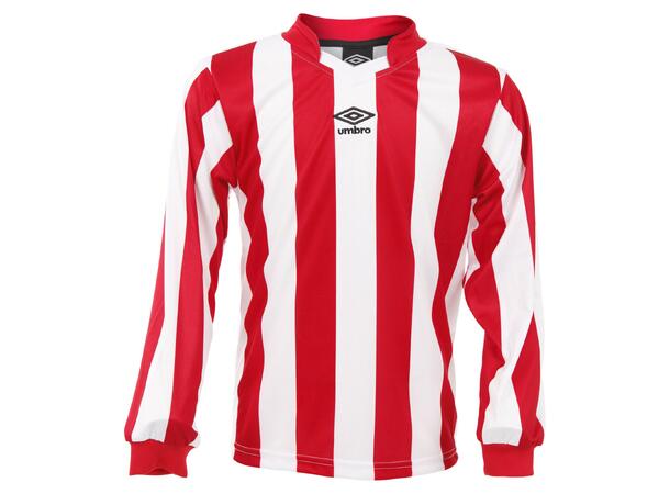 UMBRO Certi Strip Jsy LS Hvit/Rød M Stripet teknisk spillertrøye 